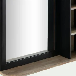 Miroir De Salle De Bain*alinea Miroir rectangulaire de salle de bain en acacia massif - L120cm Bois foncé