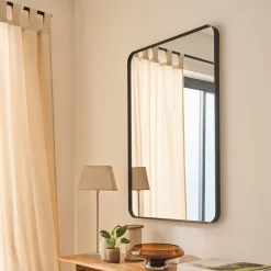 Miroir*alinea Miroir rectangulaire en aluminium l60xH90cm - Noir