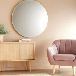 Miroir*alinea Miroir rond avec pourtour en métal D100 cm - Doré