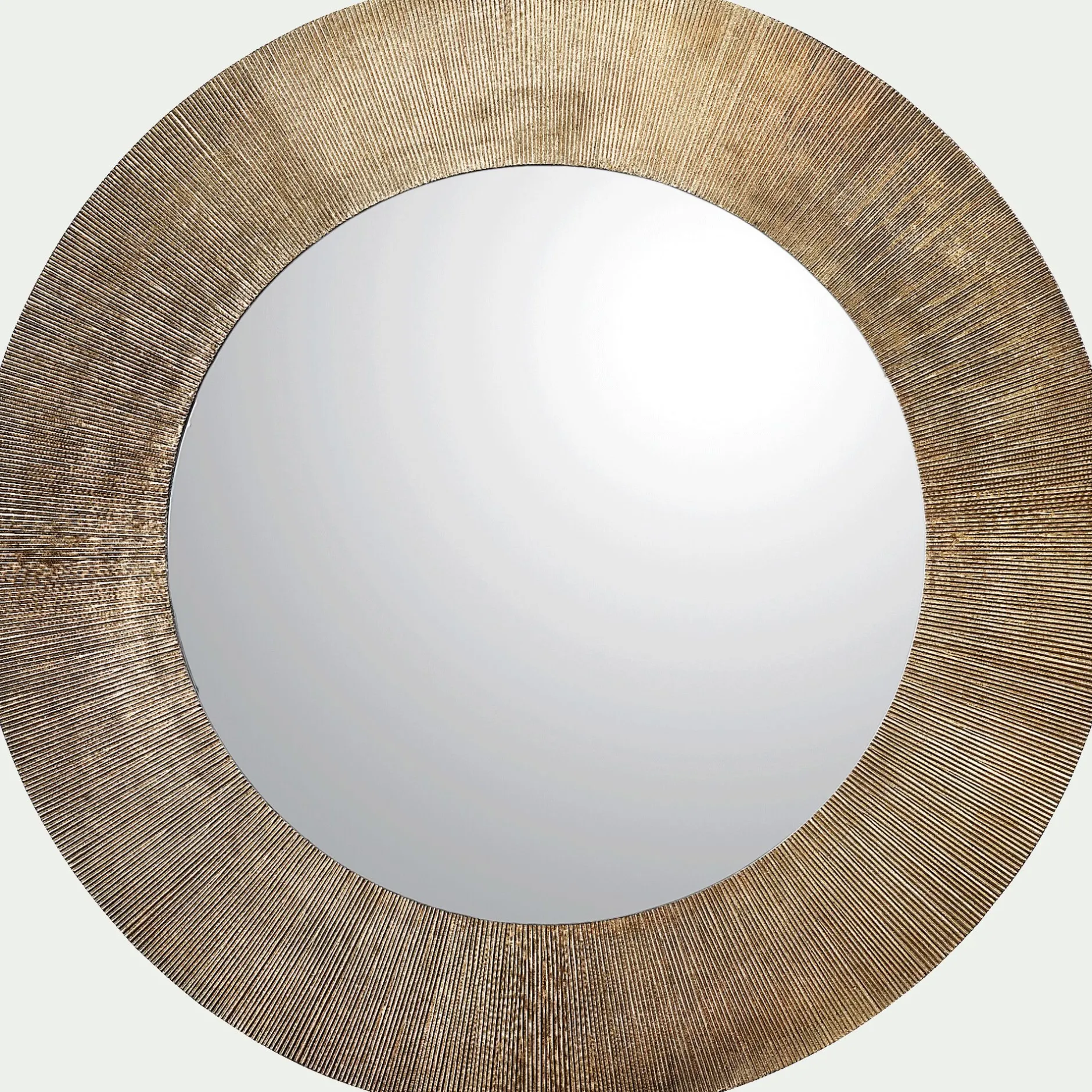 Miroir*alinea Miroir rond en aluminium côtelé - D88cm Doré