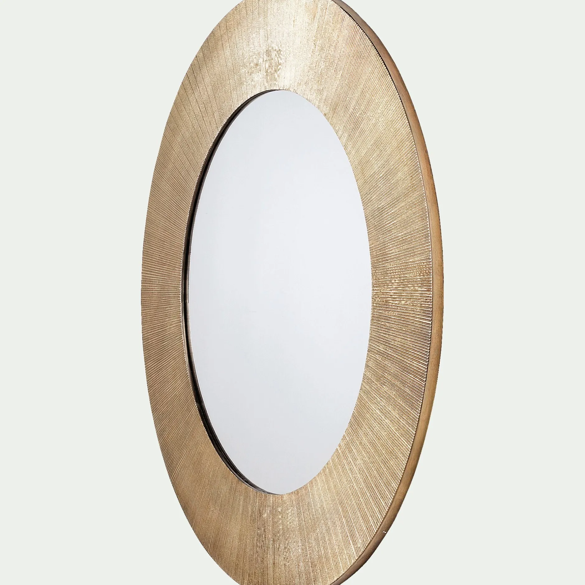 Miroir*alinea Miroir rond en aluminium côtelé - D88cm Doré