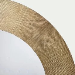 Miroir*alinea Miroir rond en aluminium côtelé - D88cm Doré