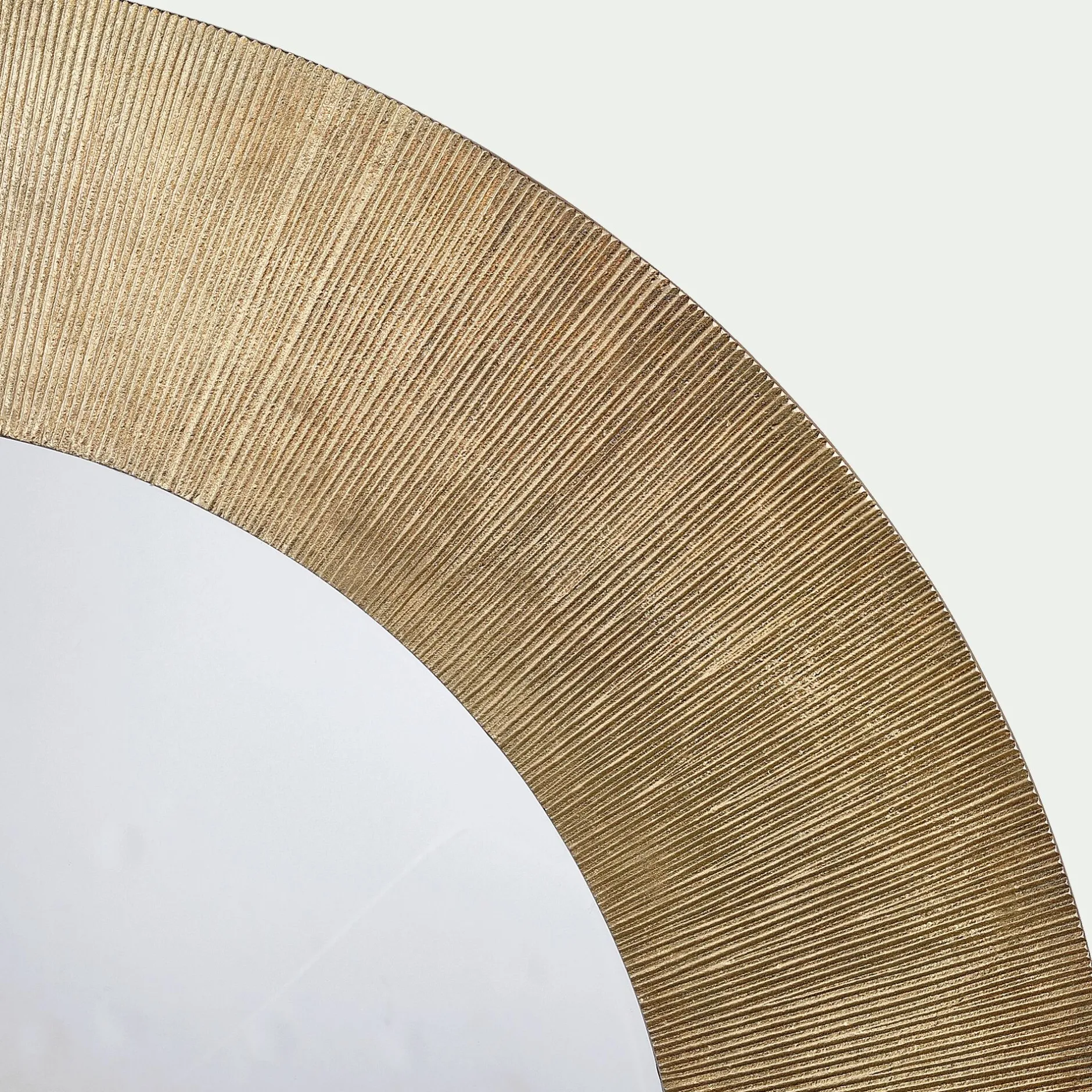 Miroir*alinea Miroir rond en aluminium côtelé - D88cm Doré