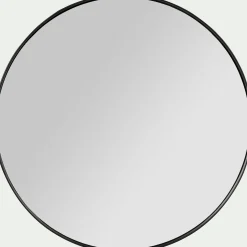 Miroir|Miroir De Salle De Bain*alinea Miroir rond en bois D50cm - Noir