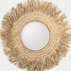 Miroir*alinea Miroir rond en jonc de mer - D100cm Naturel