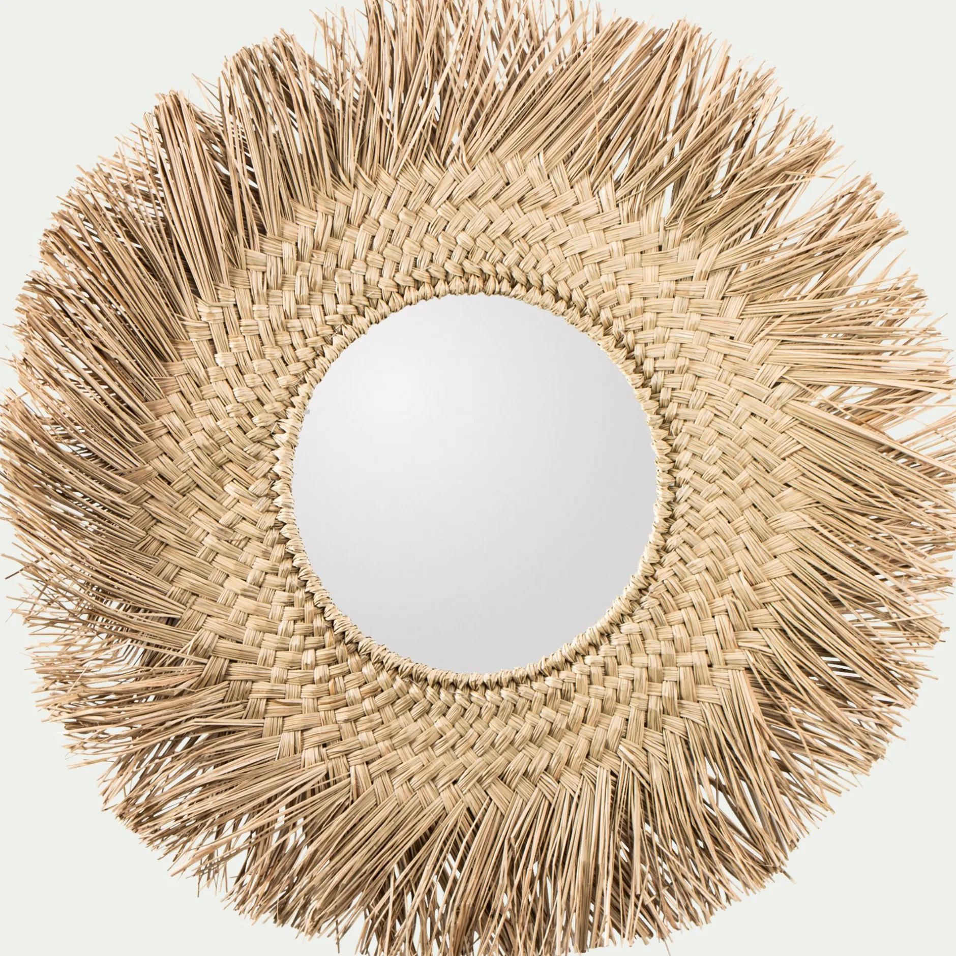 Miroir*alinea Miroir rond en jonc de mer - D100cm Naturel