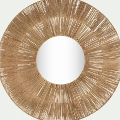 Miroir*alinea Miroir rond en jute D100cm - Naturel