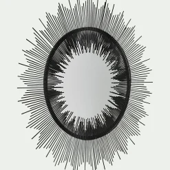 Miroir*alinea Miroir soleil en acier et verre - D81cm Gris