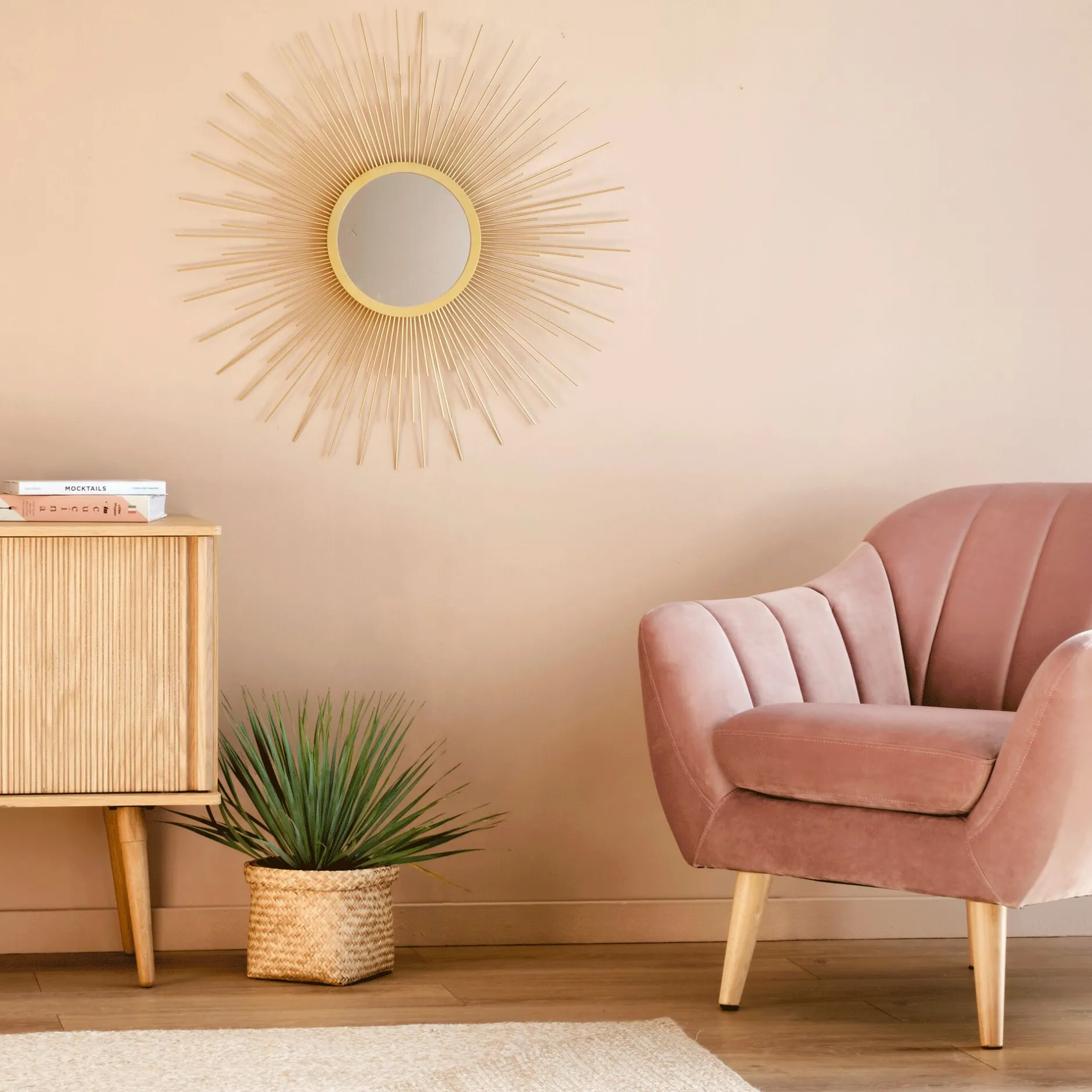 Miroir*alinea Miroir soleil en métal - D64,5cm Doré