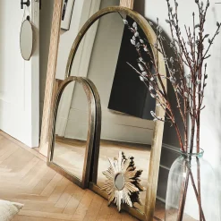 Miroir*alinea Miroir voûte en métal vieilli - 91x102cm Doré