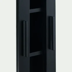 Miroir De Salle De Bain*alinea Miroirs rectangulaires double de salle de bain en bois de cèdre - L110cm Noir