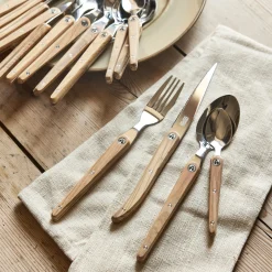 Ménagère Et Coffret Couverts*alinea Ménagère 16 pièces en inox et bois d'olivier - Naturel