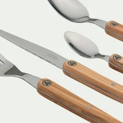 Ménagère Et Coffret Couverts*alinea Ménagère 16 pièces en inox et bois d'olivier - Naturel
