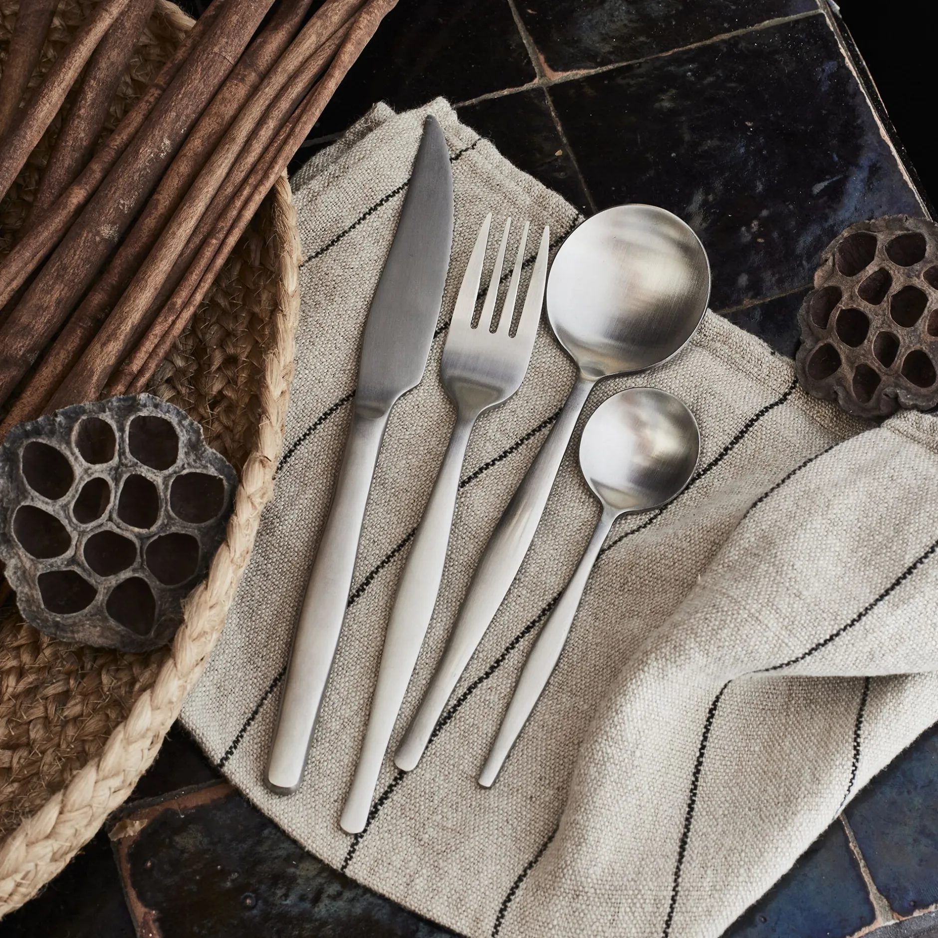 Ménagère Et Coffret Couverts|Couvert De Noël*alinea Ménagère 16 pièces en inox satiné - argenté Gris