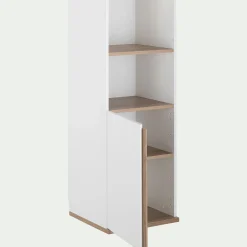 Dressing|Meuble D'Entrée*alinea Module 1 porte et 2 niches en bois effet chêne H136XL50cm - Blanc