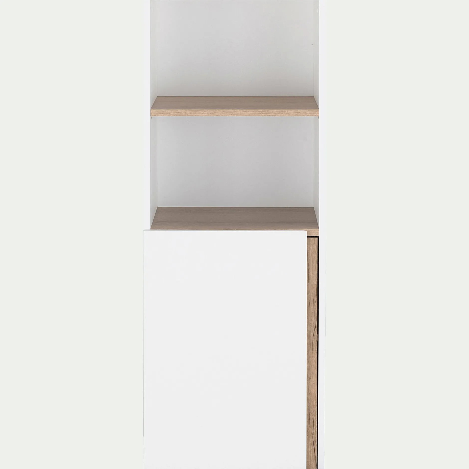 Dressing|Meuble D'Entrée*alinea Module 1 porte et 2 niches en bois effet chêne H136XL50cm - Blanc