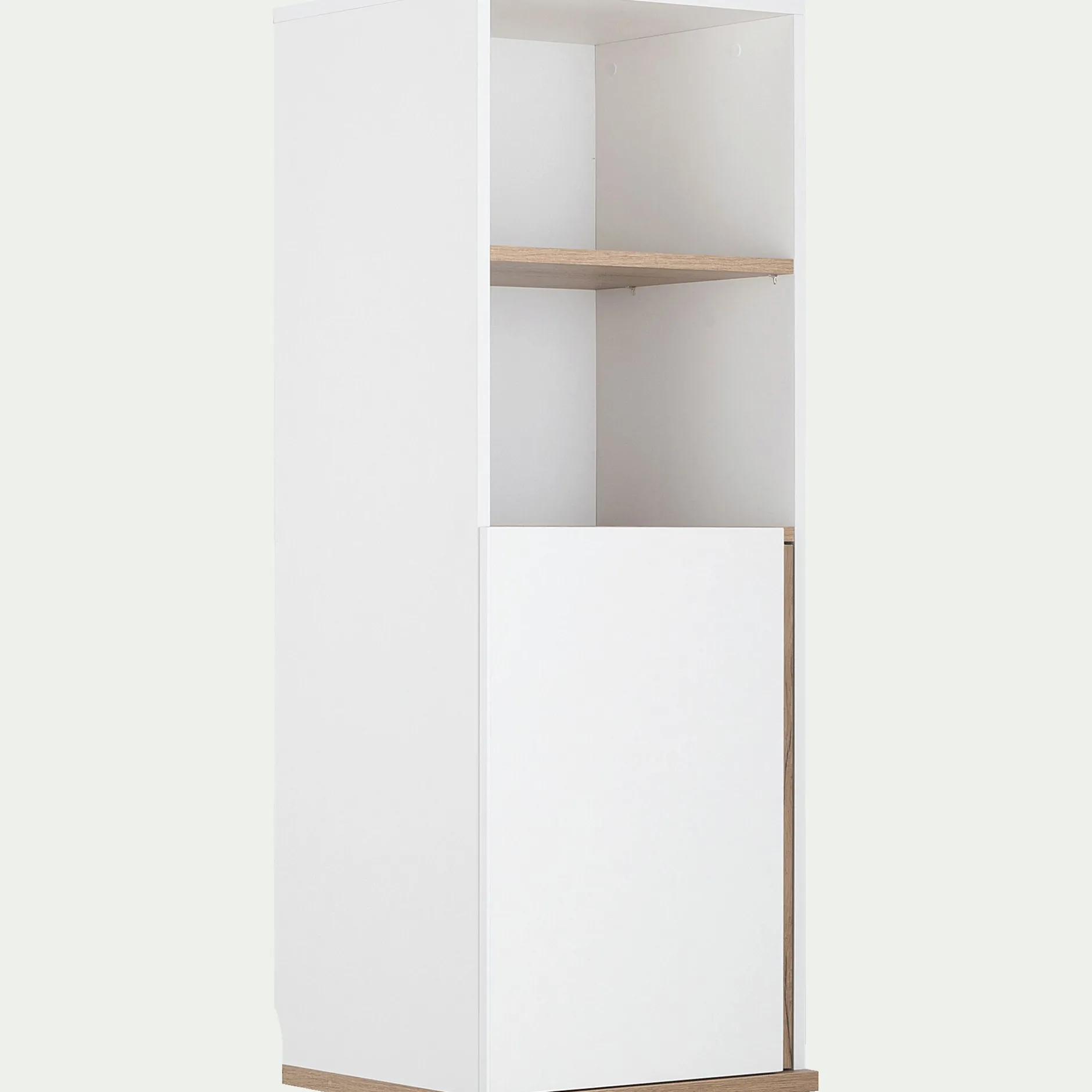 Dressing|Meuble D'Entrée*alinea Module 1 porte et 2 niches en bois effet chêne H136XL50cm - Blanc