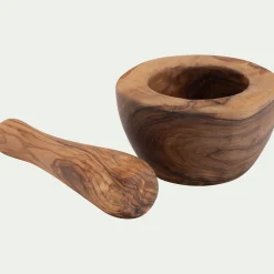 Salière Et Poivrière*alinea Mortier en bois d'olivier D12cm - Bois foncé