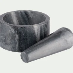 Salière Et Poivrière*alinea Mortier et pilon en marbre - Gris