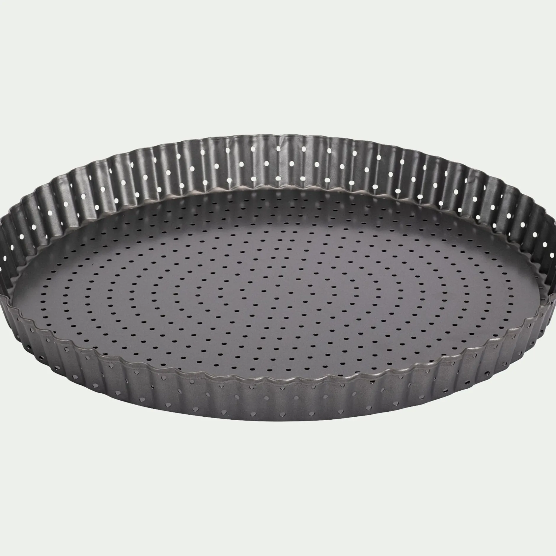 Moule À Gâteau*alinea Moule à tarte perforé à fond amovible en acier 30cm - anthracite Gris