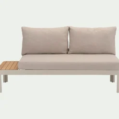 Fauteuil De Jardin|Salon De Jardin Modulable*alinea Méridienne de jardin modulable en teck - ( 2 places) Beige