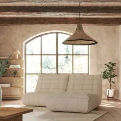 Fauteuil*alinea Méridienne en tissu bouclette - écru Blanc