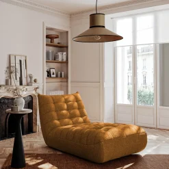 Fauteuil|Canapé Modulable*alinea Méridienne en tissu chenille - argan Jaune