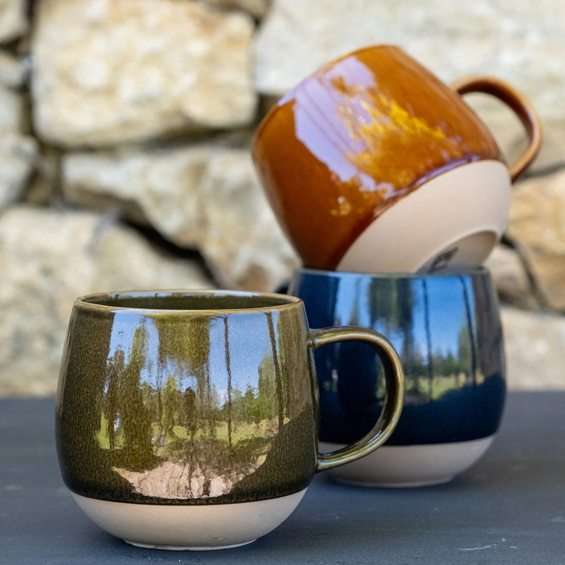 Vaisselle Petit Déjeuner|Tasse Et Mug*alinea Mug avec anse en grès 47cl - Vert