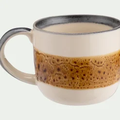 Vaisselle Petit Déjeuner|Tasse Et Mug*alinea Mug en grès peint 40cl - Marron