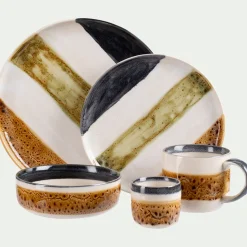 Vaisselle Petit Déjeuner|Tasse Et Mug*alinea Mug en grès peint 40cl - Marron