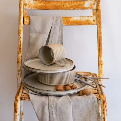 Vaisselle Petit Déjeuner|Tasse Et Mug*alinea Mug strié en grès 40cl - Beige