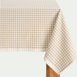 Nappe*alinea Nappe à carreaux en coton 150x250cm - Beige