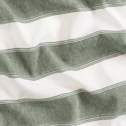 Nappe*alinea Nappe à rayures vertes en lin et coton 150x250cm - Blanc