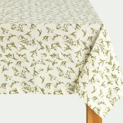 Nappe|Nappe Et Serviette De Noël*alinea Nappe en coton à motif végétal 150x250cm - Vert