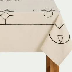 Nappe*alinea Nappe en coton brodée - écru 140x250cm Beige