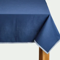 Nappe*alinea Nappe en coton finition biais bicolore 150x250cm - abysse Bleu