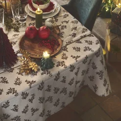 Nappe|Nappe Et Serviette De Noël*alinea Nappe en coton motif floral 150x250cm - Blanc