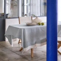 Nappe*alinea Nappe en lin et coton - calaluna et naturel 170x250cm Bleu
