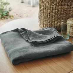 Nappe|Nappe Et Serviette De Noël*alinea Nappe en lin lavé 150x250cm - cèdre Vert