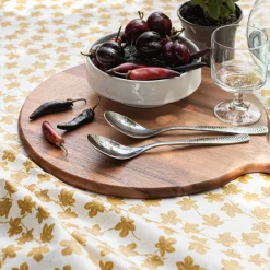 Nappe|Nappe Et Serviette De Noël*alinea Nappe enduite en coton motif figuier - argan 150x250cm Jaune