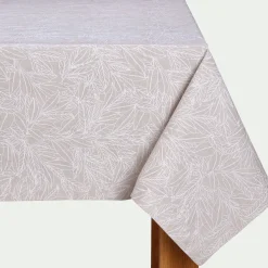 Nappe*alinea Nappe motif laurier en lin et coton - 150x250cm Blanc