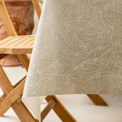 Nappe*alinea Nappe rectangulaire en coton enduit motif laurier 150x300cm - alpilles Beige