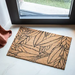 Paillasson|Descente De Lit*alinea Paillasson en fibres de noix de coco et revers en vinyle à motifs laurier - 80x50cm Naturel