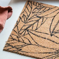 Paillasson|Descente De Lit*alinea Paillasson en fibres de noix de coco et revers en vinyle à motifs laurier - 80x50cm Naturel