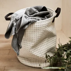 Accessoire De Salle De Bain|Panier À Linge*alinea Panier à linge en tissu H50xD38cm - Blanc