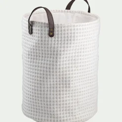 Accessoire De Salle De Bain|Panier À Linge*alinea Panier à linge en tissu H50xD38cm - Blanc