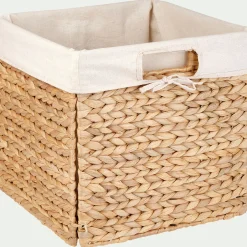 Matelas Enfant|Panier De Rangement Salle De Bain*alinea Panier carré en jacinthe d'eau - H30xL30cm