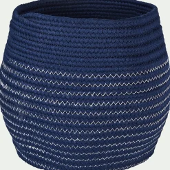 Matelas Enfant|Accessoire De Salle De Bain*alinea Panier déco en polycoton - H23xD21cm Bleu figuerolles