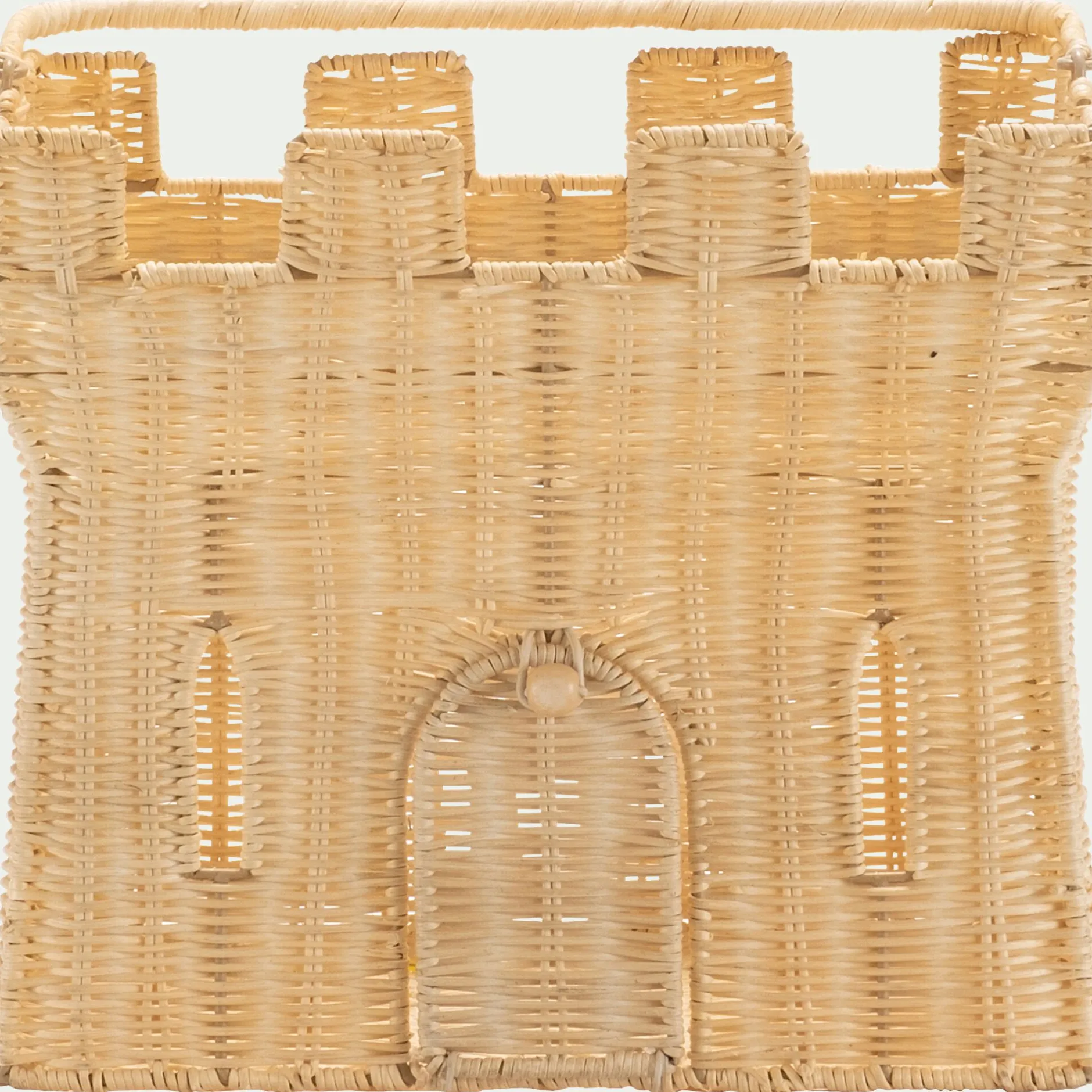 Matelas Enfant|Panier Déco Enfant*alinea Panier de rangement château en rotin H26cm - naturel