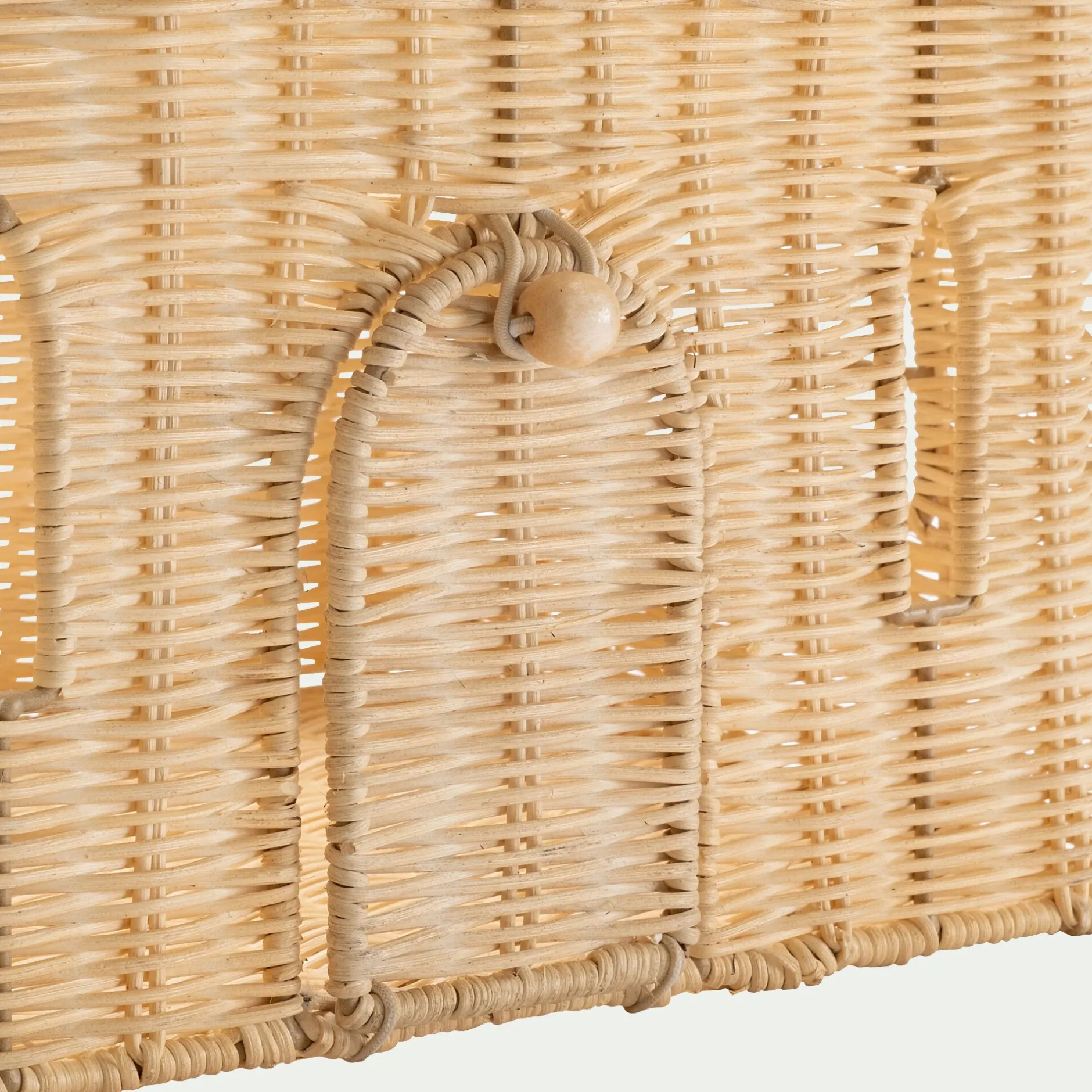 Matelas Enfant|Panier Déco Enfant*alinea Panier de rangement château en rotin H26cm - naturel